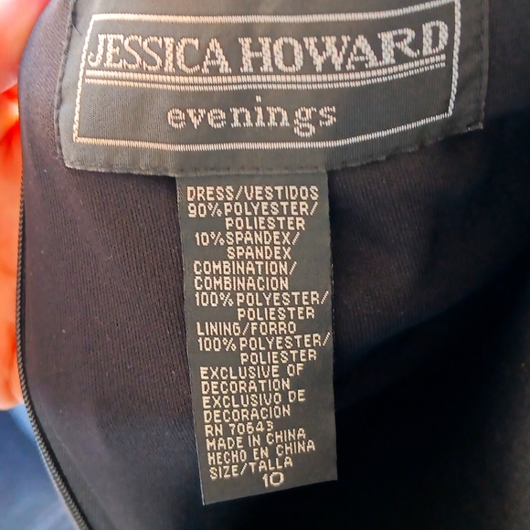 ❤️Jessica Howard vintage Y2K black velveteen maxi evening dress with rhinestones - Picture 10 of 10